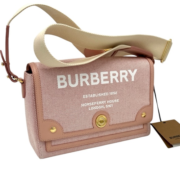 Medium Note Canvas Crossbody Bag Red Dusty Pink 'Horseferry' Bag New - Picture 5 of 13